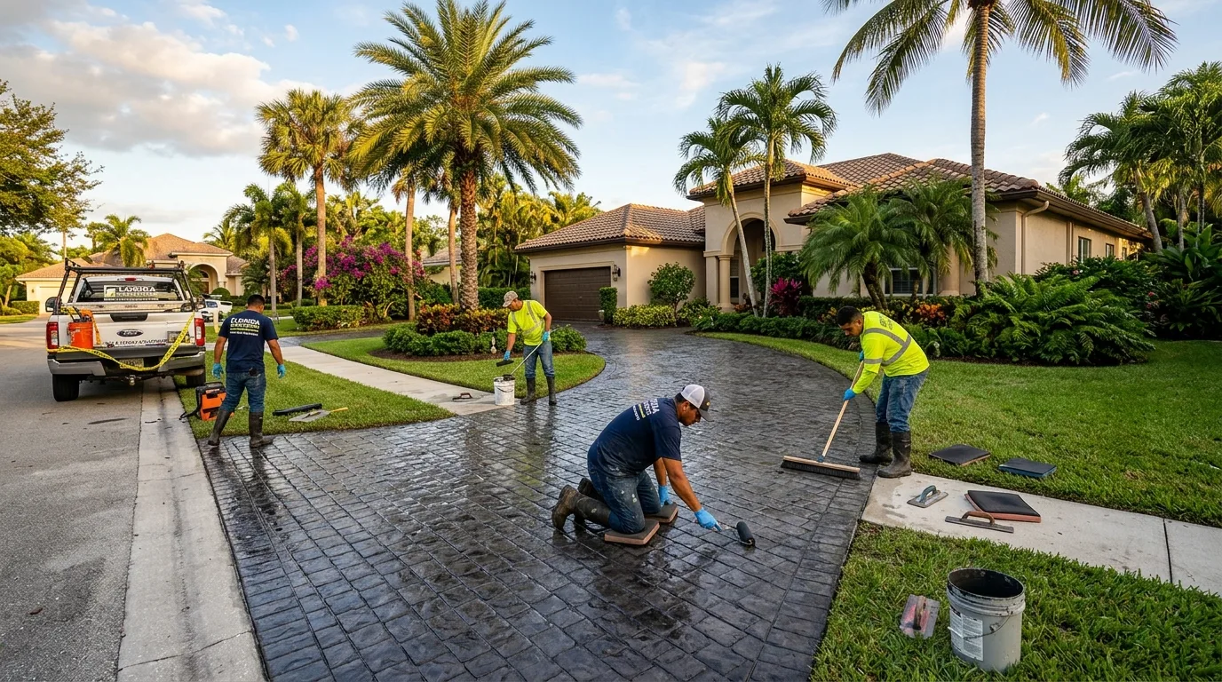 Concrete driveway and patio installation — University Park Concrete in University Park, FL